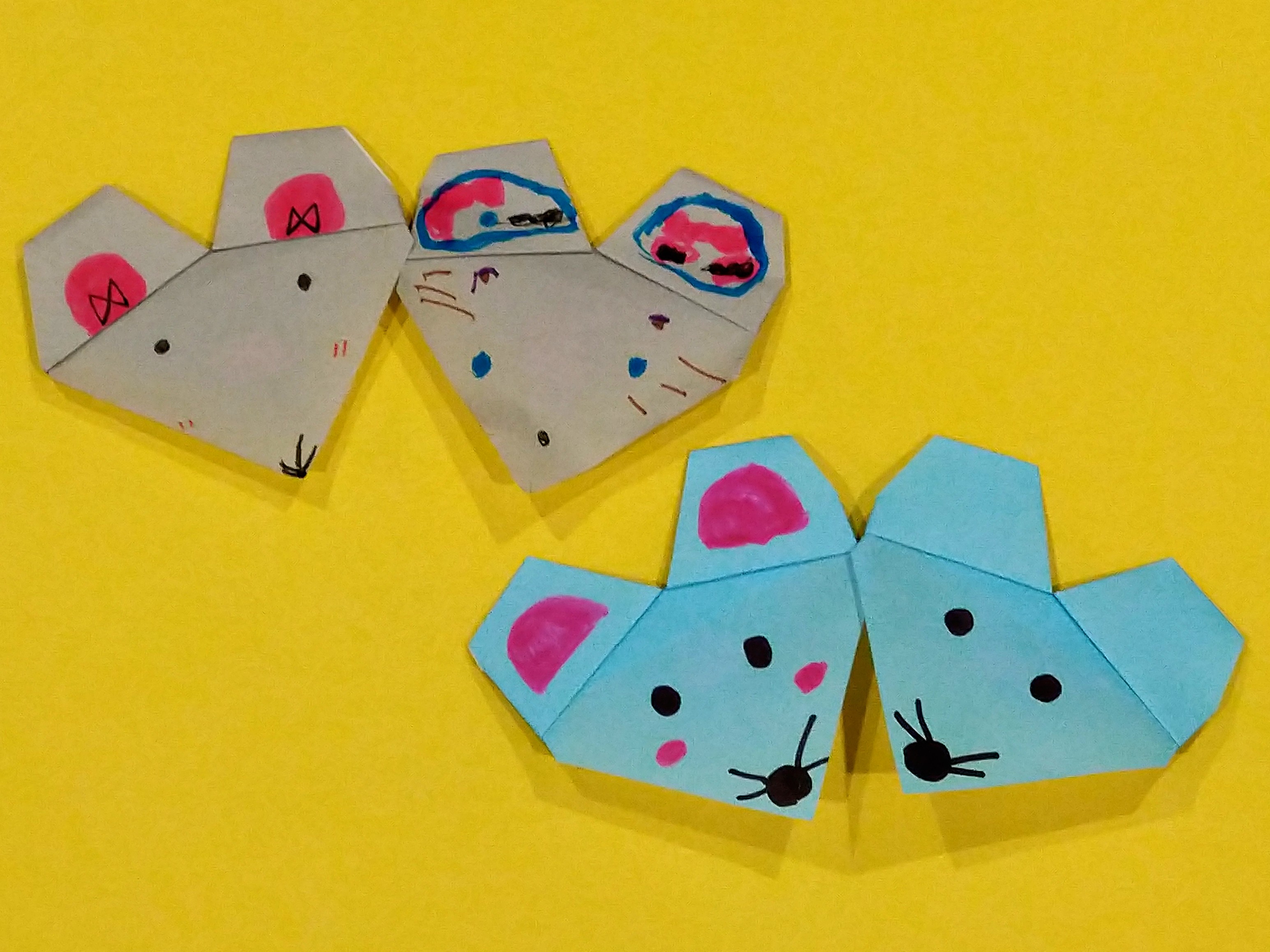 折り紙で簡単 動物の折り方 干支の子 ネズミ 制作画像付き ひびコレ